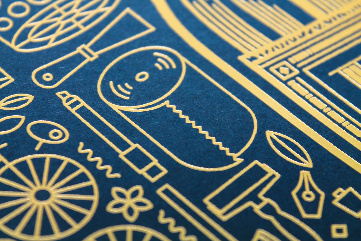 French Paper Bottle - 16” x 20”  Gold-Foil Poster