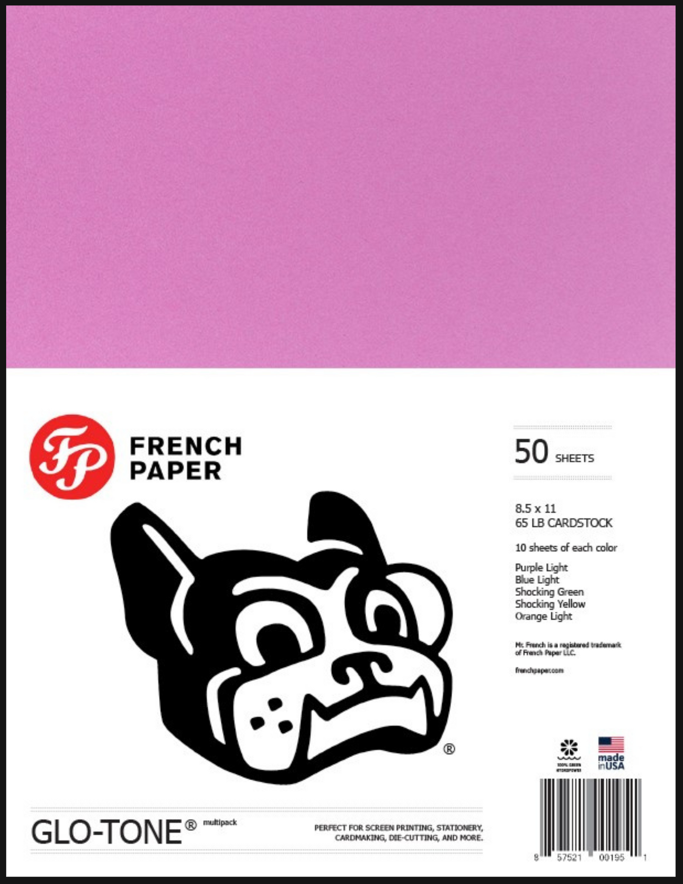 Shocking Pink Cardstock (Glo-Tone, Cover Weight)