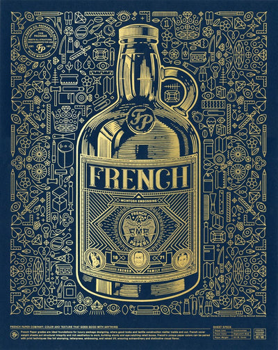 French Paper Bottle - 16” x 20”  Gold-Foil Poster